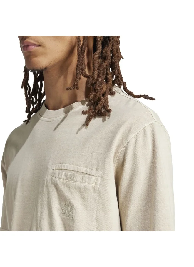 اديداس اوريجينالز adidas ESS+ DYE PKT T Beige Originals Men T-SHIRTS
