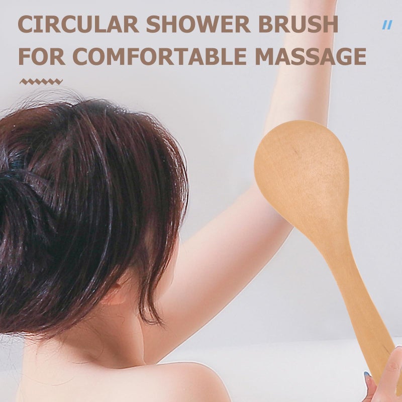 Maple Wood Handheld Body Brush Set Dual Size Exfoliator Bath Scrubber Shower Brush - Image 5
