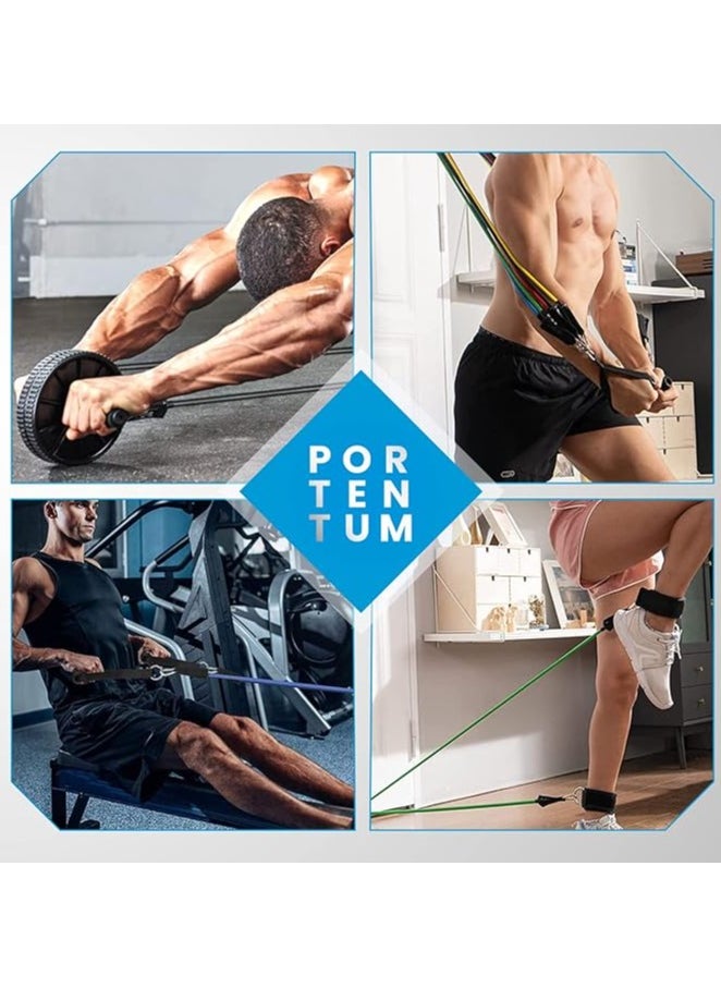 Generic - Portentom Exercise Band with 5 Different Levels Up to 150 lbs (68 kg), Ideal for TRX or Home Gym, Multi-Coloured - Image 1