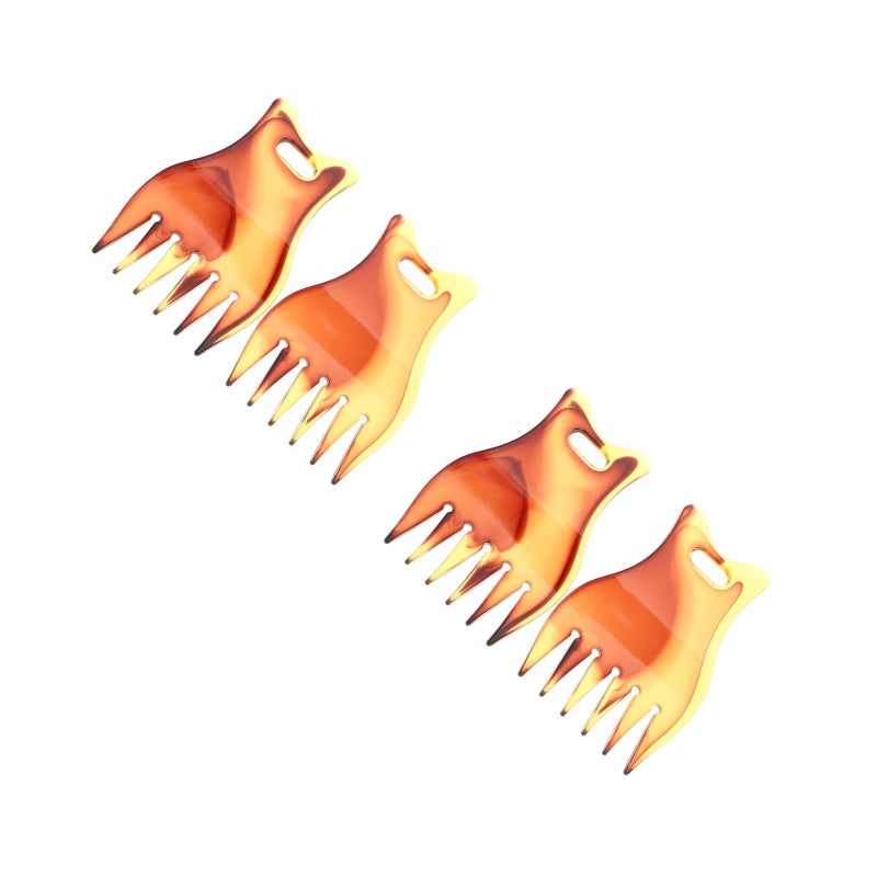 4 Pcs Wide Teeth Hair Styling Comb Salon Oil Hair Comb Hair Brush for Men - Image 1