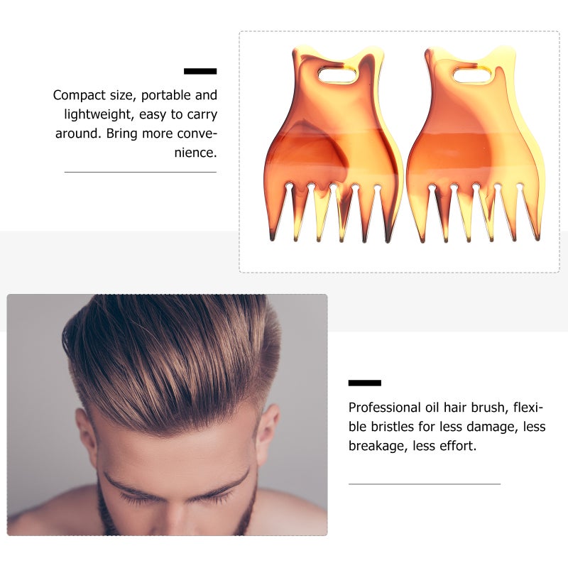 4 Pcs Wide Teeth Hair Styling Comb Salon Oil Hair Comb Hair Brush for Men - Image 5