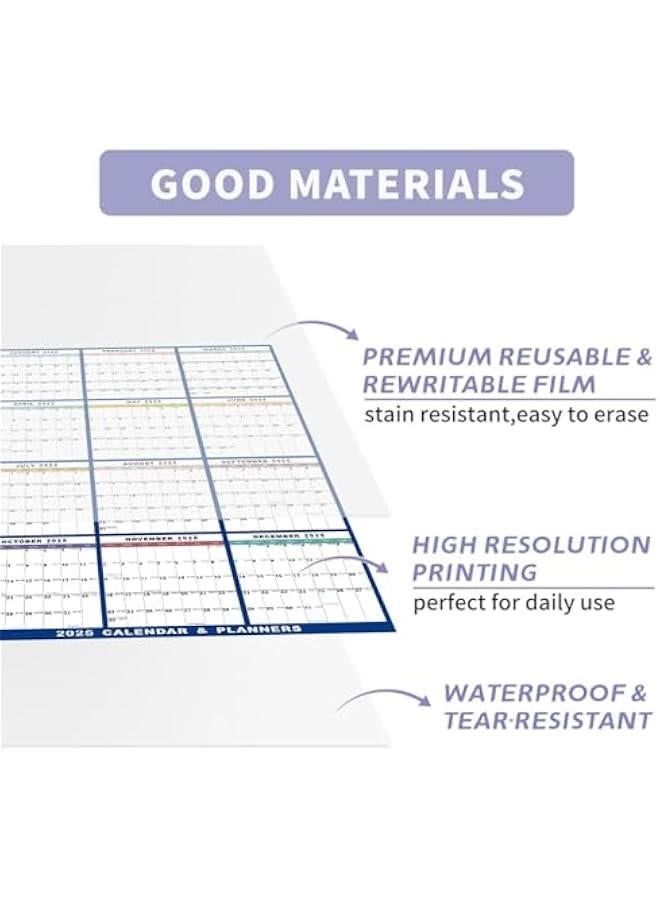 2025 Dry Erase Calendar For Wall, Erasable Whiteboard Calendar 2025 With 2 Pen, 24 X 36 Inch Monthly Wall Planner, Double-sided Dry Erase Board Calendar 2025 For Offices Home - Image 5