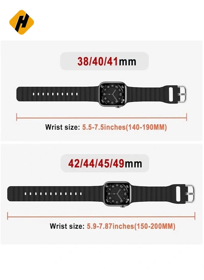 HuHa - "Apple Watch Ocean Band – Adjustable Soft Silicone Sport Band, Breathable Wristband for 49mm to 38mm, Compatible with Series Ultra and All Models" - Image 1
