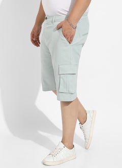 Instafab Plus Instafab Plus Men's Sage Green Cargo Shorts  - Image 3