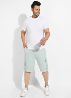 Instafab Plus Instafab Plus Men's Sage Green Cargo Shorts  - Image 5