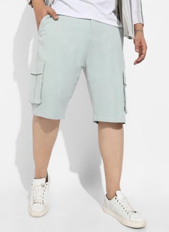 Instafab Plus Instafab Plus Men's Sage Green Cargo Shorts  - Image 1