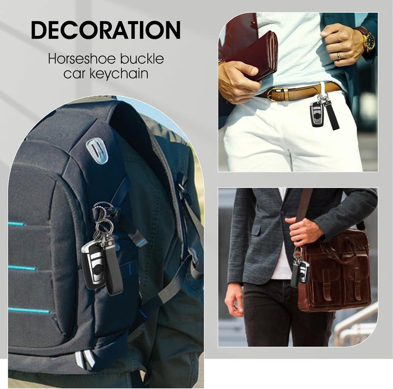 Amabro Carbon Fiber Style Detachable Car Keychain with 360 Degree Rotation - Image 4