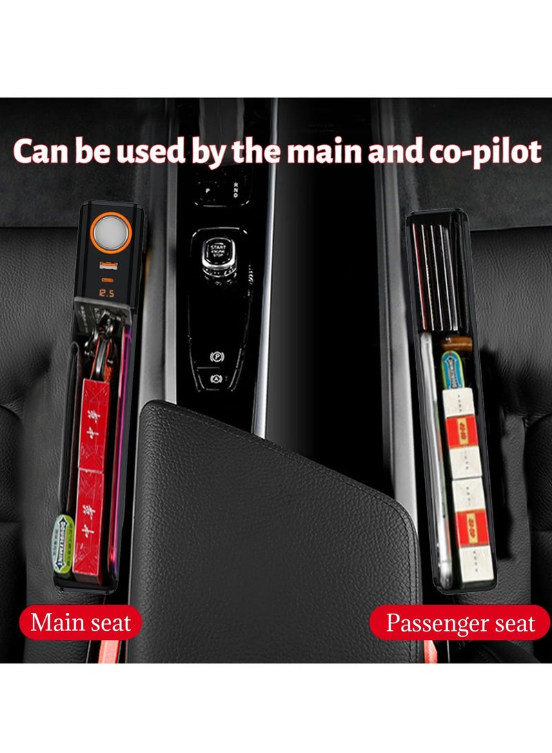 Excefore Car Seat Gap Filler Organizer,  2 Pack Multifunctional Auto Console Side Storage Box, 52W Charging Car Organizer and Storage Box, for Car Organizer Front Seat, Black - Image 4