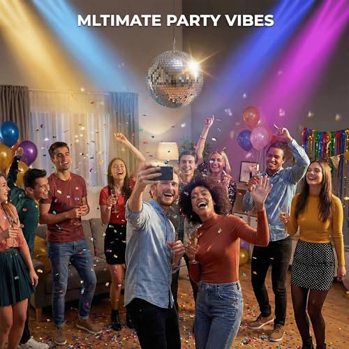 C CRYSTAL LEMON 12 Inch Disco Ball Silver Mirror Ball with Hanging Ring Lightweight Foam Core Party and Wedding Decor Dance Floor and Photo Booth Centerpiece - Image 2