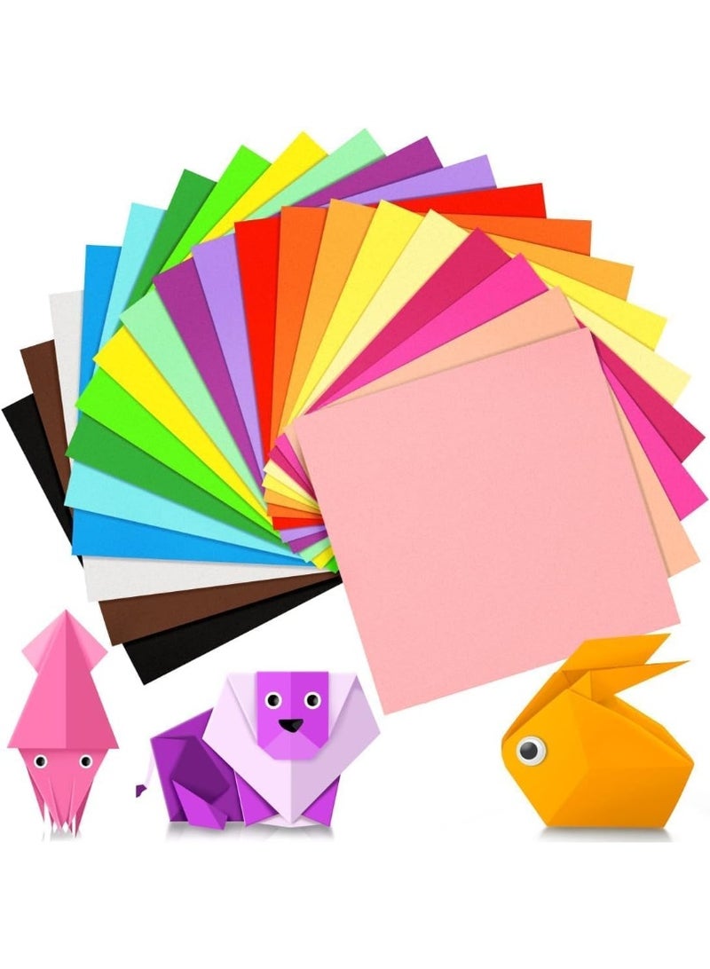 ورق أوريجامي، 200 ورقة، 20 لونًا، مزدوج الجوانب، مربع 6×6 بوصة، سهل الطي، هدايا أوريجامي للأولاد والبنات، مشاريع فنية وحرفية - Image 1