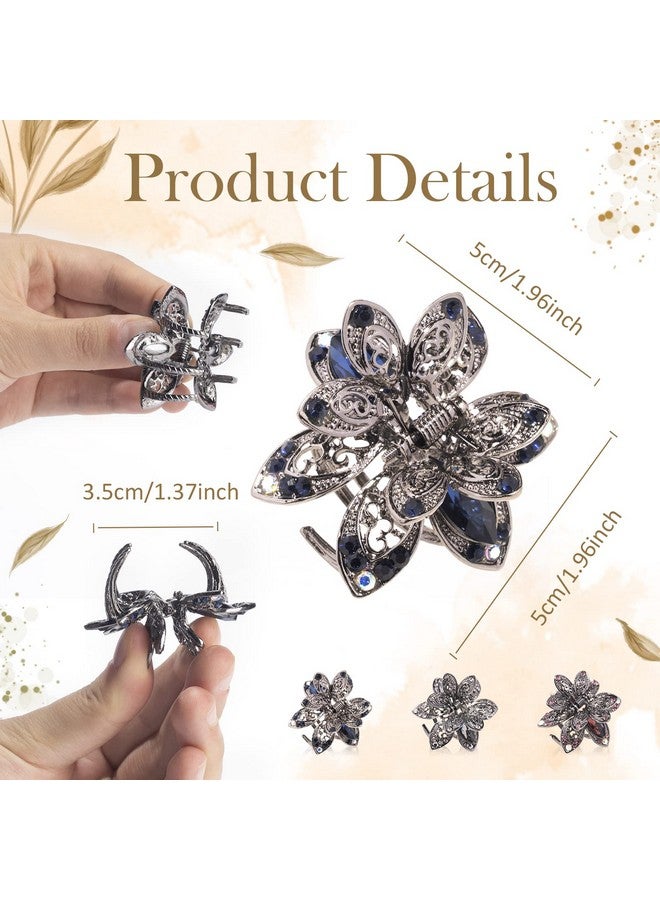 ISKYBOB Set Of 3 Vintage Metal Jaw Clips Rhinestone Hair Claw Clip Hair Accessories For Women - Image 3