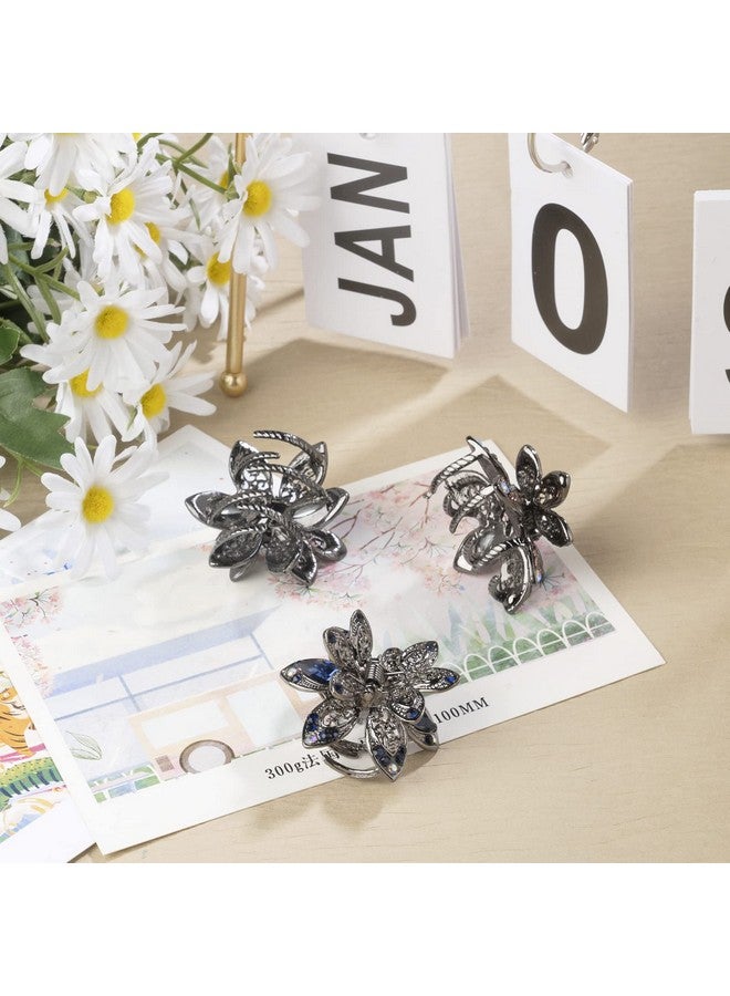 ISKYBOB Set Of 3 Vintage Metal Jaw Clips Rhinestone Hair Claw Clip Hair Accessories For Women - Image 5