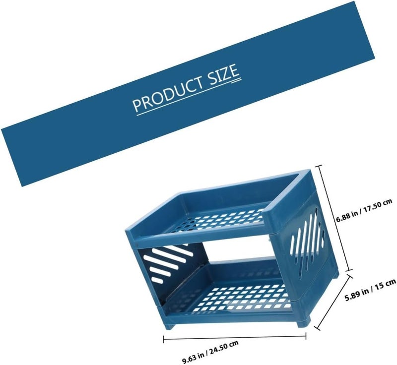 GALPADA 2pcs Double-Layer Plastic Pet Bed for Small Animals, Comfortable Guinea Pig and Hamster Sleeping Bed, Indoor Pet Cage Resting Mat in Navy Blue - Image 2