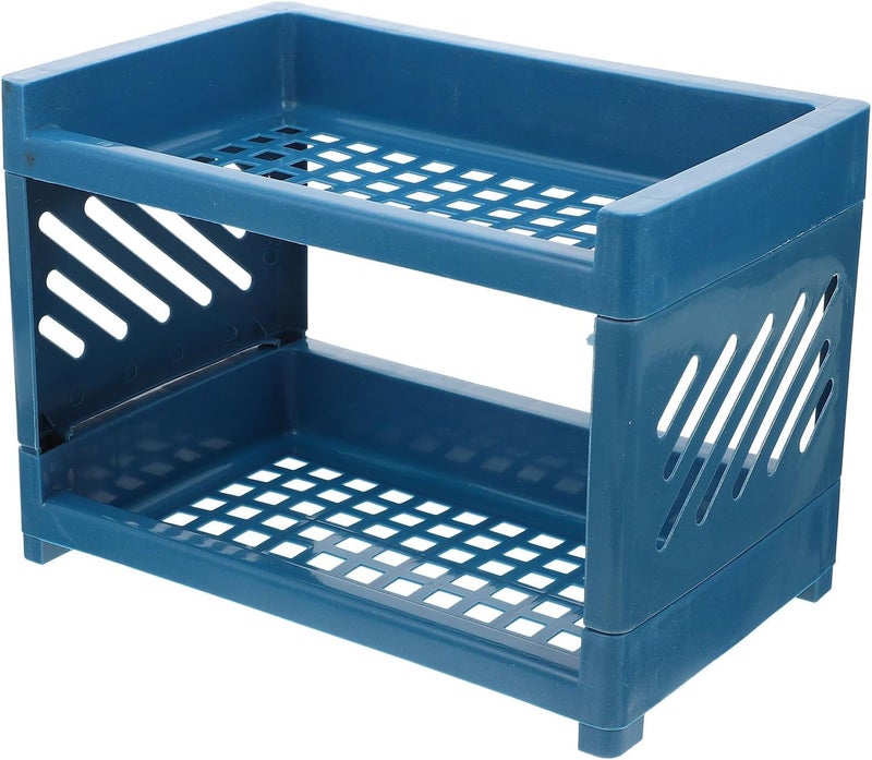 GALPADA 2pcs Double-Layer Plastic Pet Bed for Small Animals, Comfortable Guinea Pig and Hamster Sleeping Bed, Indoor Pet Cage Resting Mat in Navy Blue - Image 1