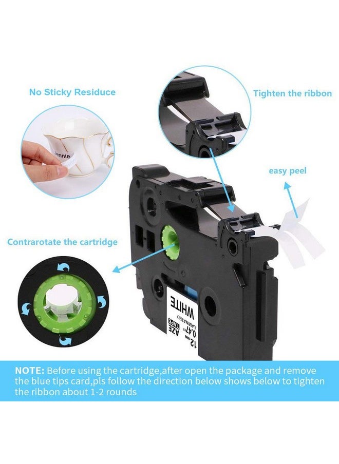 Freshworld 7 Pack P Touch Label Tape,Tze231 Tape 12Mm 0.47 Inch Laminated White/Black/Green/Pink/Purple/Blue/Pastel Pink Compatible With Brother P-Touch Label Maker Pt-D210 Pt-H110 Pt-D600 Pt-1230Pc Pt-P700,8M  - Image 3