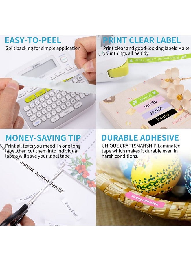 Freshworld 7 Pack P Touch Label Tape,Tze231 Tape 12Mm 0.47 Inch Laminated White/Black/Green/Pink/Purple/Blue/Pastel Pink Compatible With Brother P-Touch Label Maker Pt-D210 Pt-H110 Pt-D600 Pt-1230Pc Pt-P700,8M  - Image 4