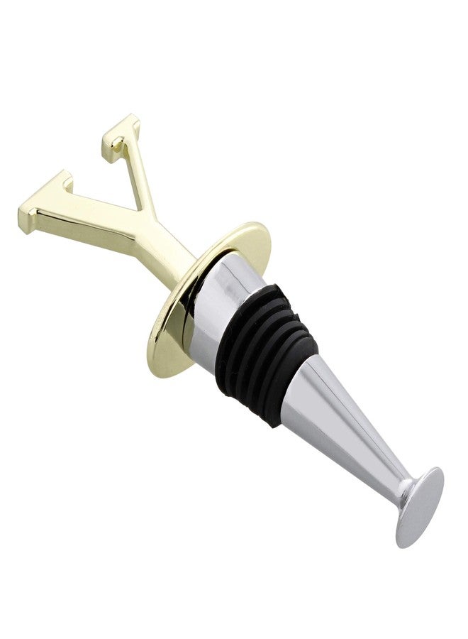 جي فرانسيس سدادة زجاجة نبيذ نحاسية قابلة لإعادة الاستخدام، مزودة بحرف "Y" منقوش - عبوة واحدة - Image 2