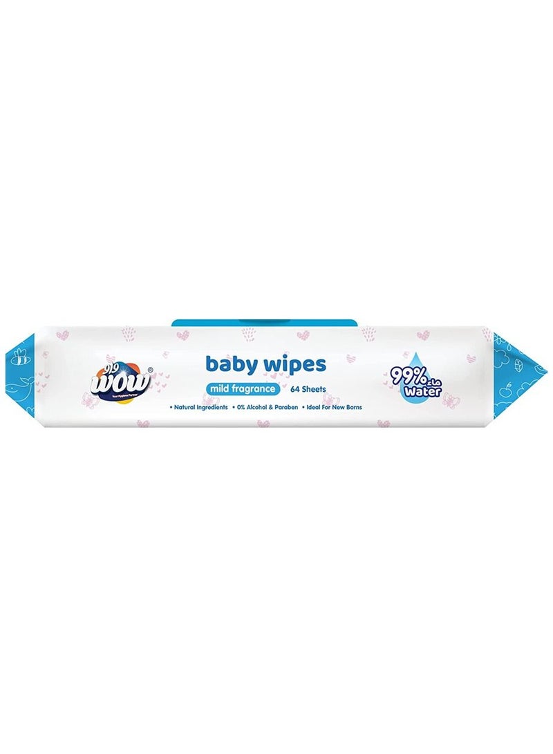 WOW Baby Wet Wipes Mild Fragrance Extra Thick 64Sheets - Image 2