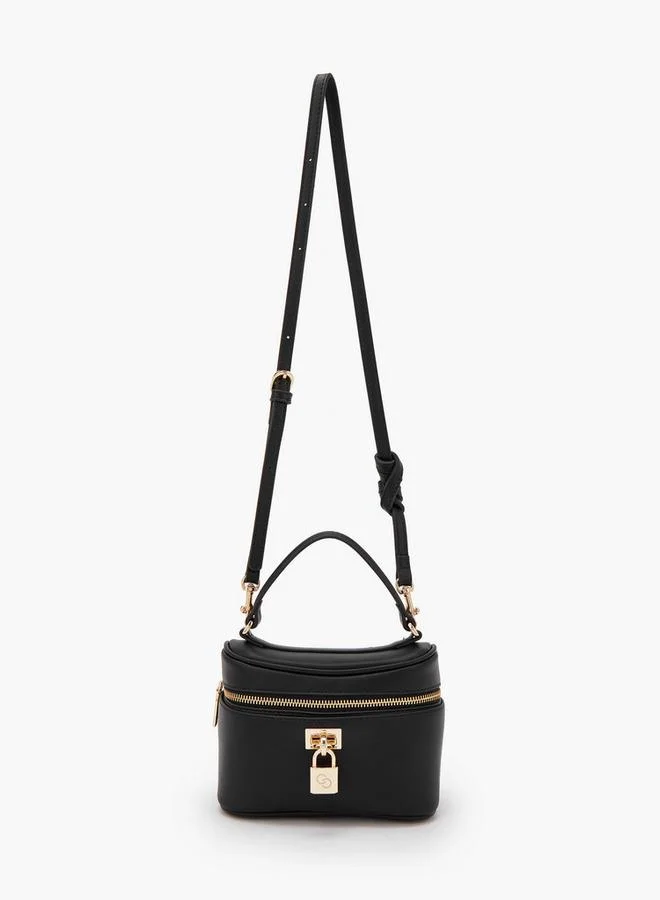 Celeste BLACK Solid Crossbody Bag With Padlock Accent for Women | Best Price UAE