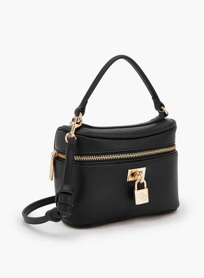 Celeste BLACK Solid Crossbody Bag With Padlock Accent for Women | Best Price UAE