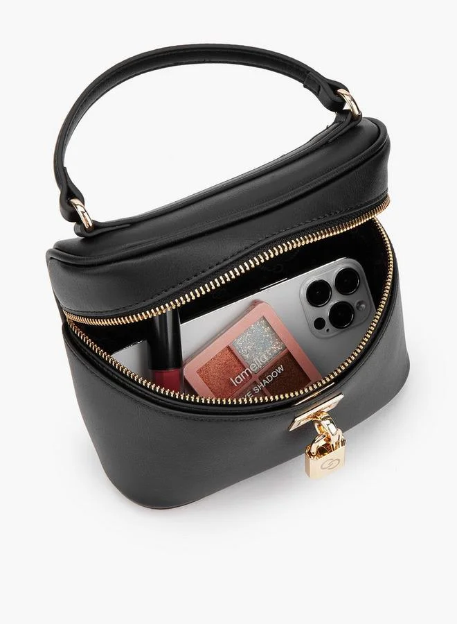 Celeste BLACK Solid Crossbody Bag With Padlock Accent for Women | Best Price UAE