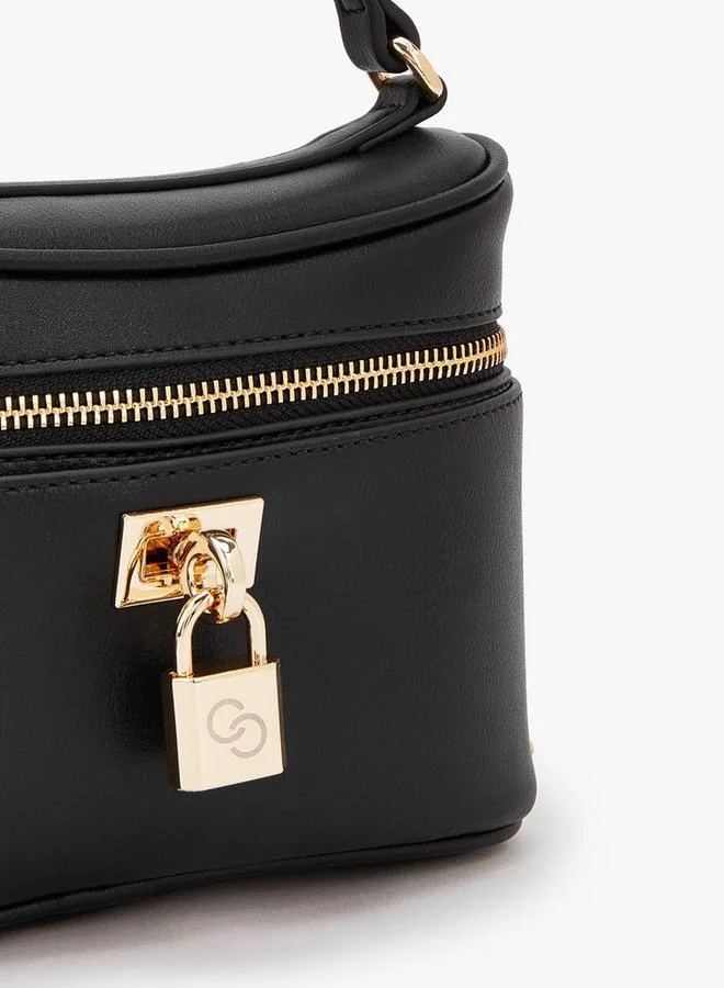 Celeste BLACK Solid Crossbody Bag With Padlock Accent for Women | Best Price UAE