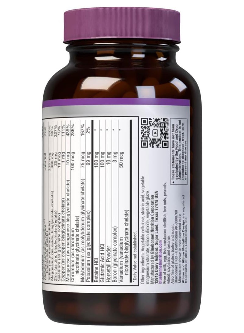 Bluebonnet Nutrition High Potency Chelated Multiminerals Ironfree 120 Caplets 40 Servings - Image 3