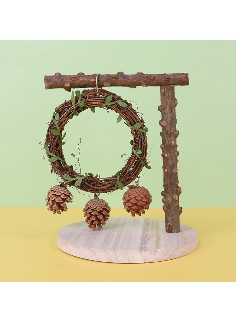 general Sichuan Pepper Solid Wood Parrot Stand Pet Bird Toy Supplies Parrot Training Station Balances Practicality and Interactivity - Image 3