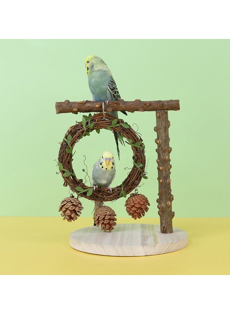 general Sichuan Pepper Solid Wood Parrot Stand Pet Bird Toy Supplies Parrot Training Station Balances Practicality and Interactivity - Image 1