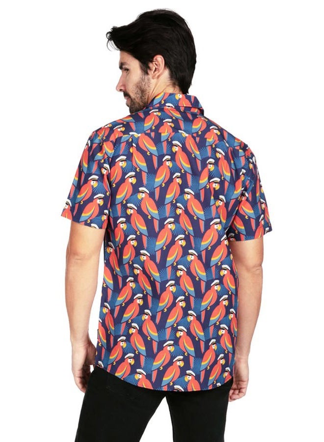 Tipsy Elves Men's Vacation Polly Wanna Captain Hawaiian Shirt Size Large - Image 3