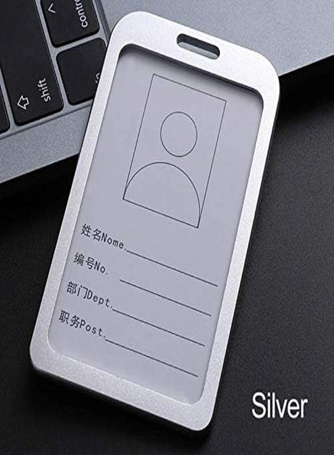 GLIMM i Cards-Natural Hard Metal (Aluminum Alloy) ID Card Holder/Badge with Scratch Guard for Office ID Card (Vertical) (10) - Image 5
