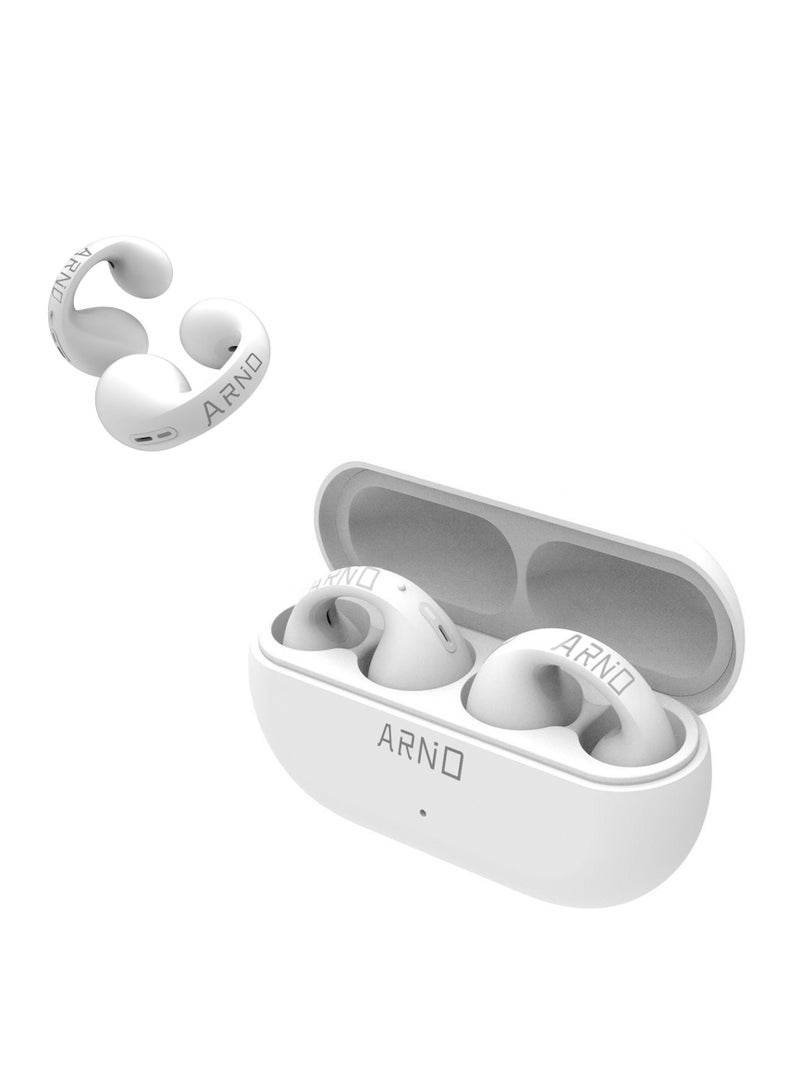 TW01 Sound Earcuffs Upgrade Plus Earring Wireless Bluetooth Earphones TWS Ear Hook Headset Sport Earbuds -White