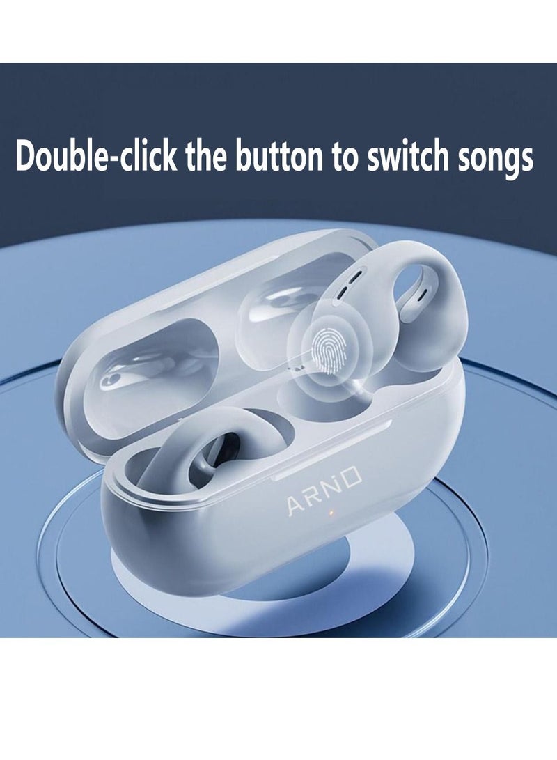 TW01 Sound Earcuffs Upgrade Plus Earring Wireless Bluetooth Earphones TWS Ear Hook Headset Sport Earbuds -White