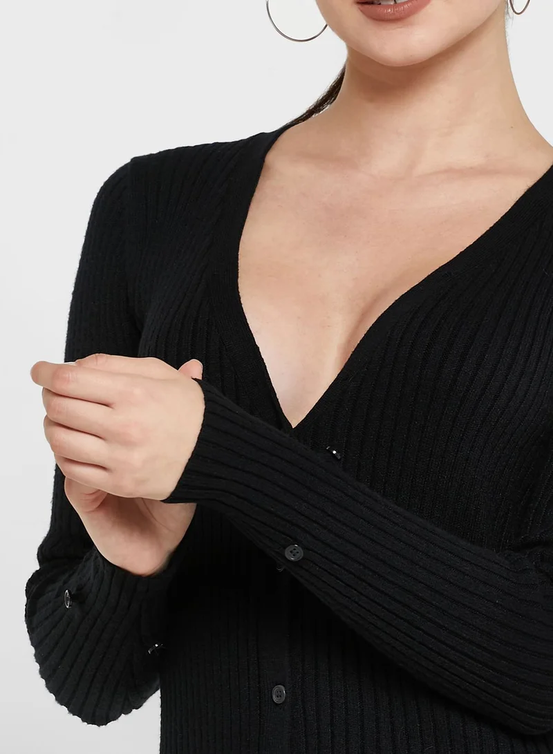 RIVER ISLAND Fur Detail Knitted Dress