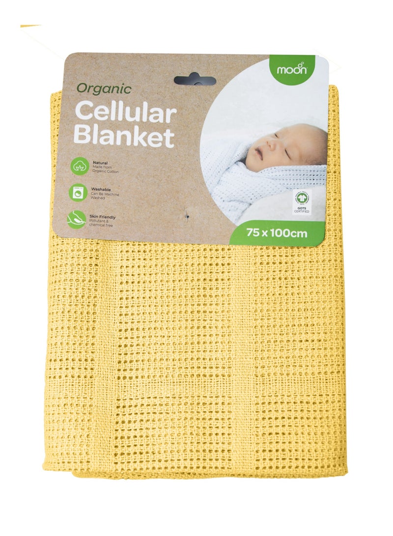 Moon Organic Cellular Blanket 75 X 100 Cm For 0 Months And Above Yellow - Image 5