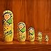 LOVENSPIRE Wooden Nesting Dolls Matryoshka Doll Set of 5 Hand Painted Indian Traditional Kondapalli Toys for Home Table Decor Wooden Stacking Dolls Gifting Item Golu Dolls 6 Inch - Image 3