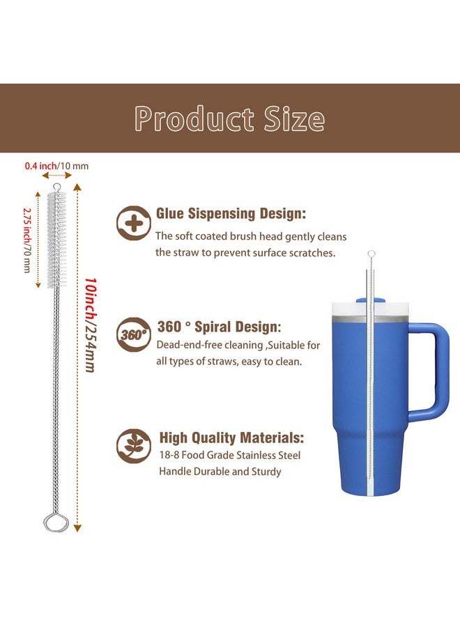 CIDYAUST Straw Cleaner Brush for Stanley Cup, 10 inch Straw Cleaning Brush for 20/30/40 oz Stanley Mugs, Stanley Straw Cleaner for Baby Bottles,Various Straws,Sippy Cup and Hummingbird Feeders,8-Pack. - Image 2