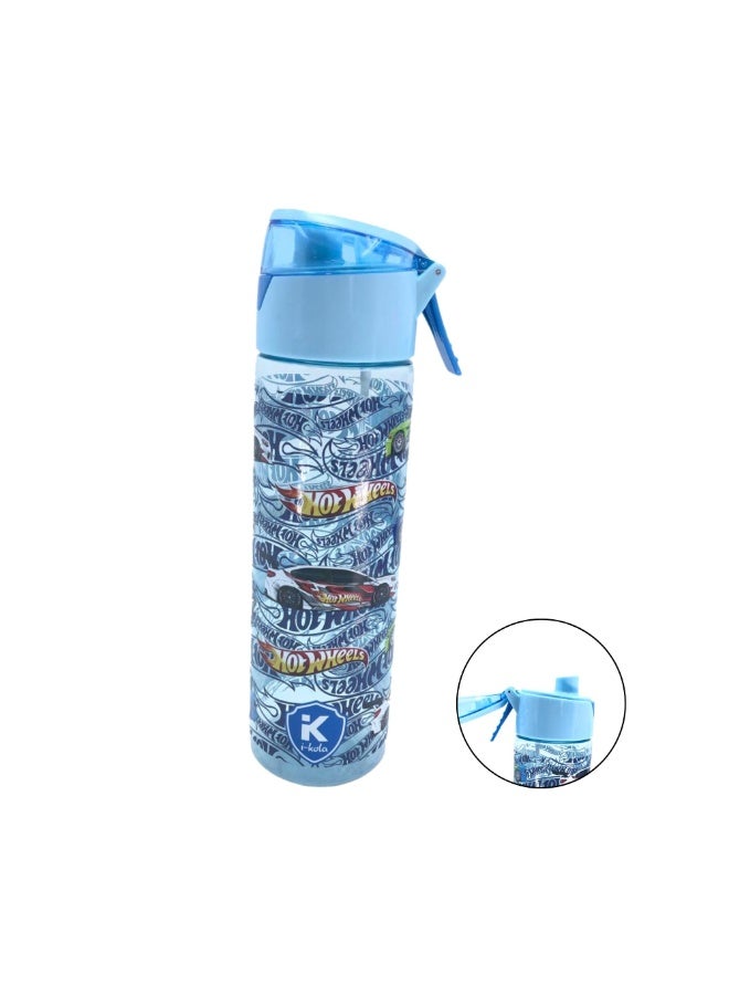 i-kola WHEEL LIGHT BLUE 750ML Kids Water Bottle for School | BPA-Free Plastic Water Bottle for Boys & Girls | Leakproof, Unbreakable, Easy to Drink (TS-9214 B 2) - Image 1