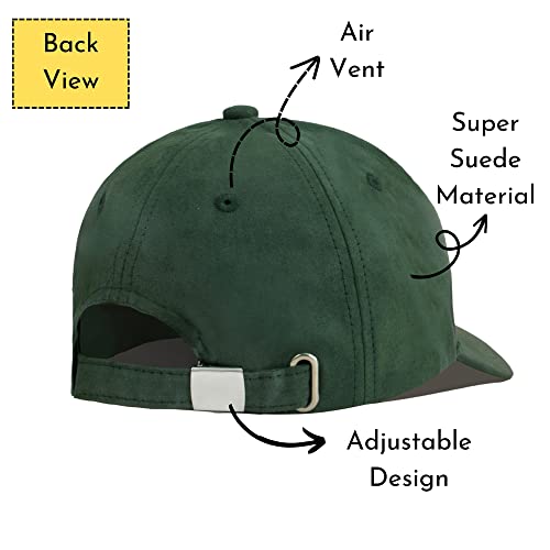 Aavjo Unisex Faux Suede Baseball Adjustable Cap for Men Women (Green) - Image 4