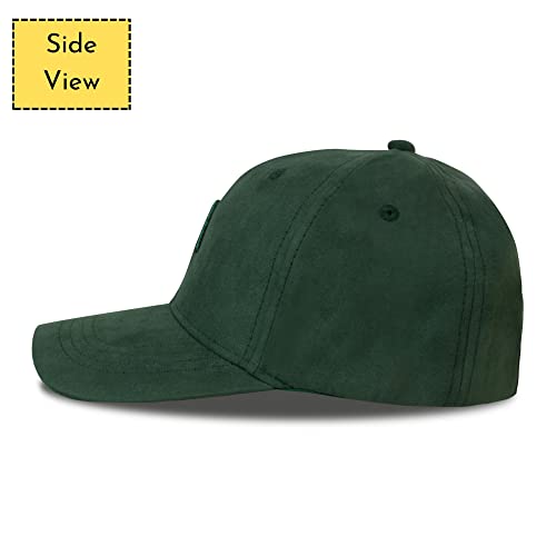 Aavjo Unisex Faux Suede Baseball Adjustable Cap for Men Women (Green) - Image 3