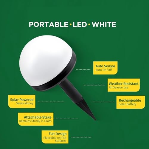 PremiumAV Solar Garden Dome Lights – Set of 4 LED Outdoor Waterproof Pathway Lights for Lawn, Landscape, Walkway, Driveway, Yard & Patio Decoration - Image 2