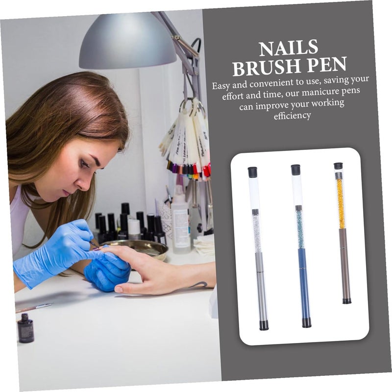 3Pcs Nail Art Brush Set with Smooth Tips Lightweight Handles for Precise Gel Design Salon Home Use - Image 5