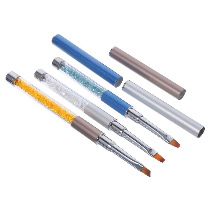 3Pcs Nail Art Brush Set with Smooth Tips Lightweight Handles for Precise Gel Design Salon Home Use - Image 2