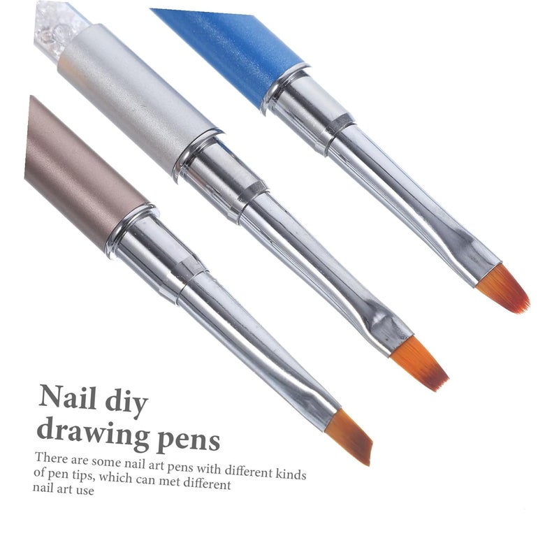 3Pcs Nail Art Brush Set with Smooth Tips Lightweight Handles for Precise Gel Design Salon Home Use - Image 4