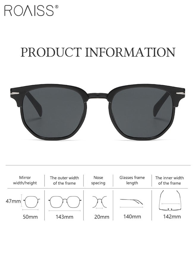 roaiss - 2 Pcs Round Sunglasses for Men, UV400 Protection Sun Glasses, Fashion Decorative Eyewear for Outdoor Party Street Photography - Image 1