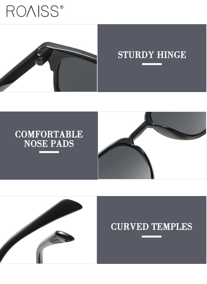 roaiss - 2 Pcs Round Sunglasses for Men, UV400 Protection Sun Glasses, Fashion Decorative Eyewear for Outdoor Party Street Photography - Image 1