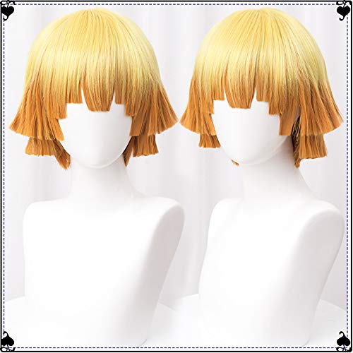 LABEAUTÉ Zenitsu Anime Short Cosplay Wig Halloween Wig Character Cosplay Clothes for Demon Slayer: Kimetsu no Yaiba (Yellow Zenitsu) - Image 5