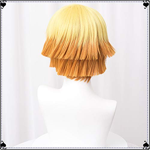 LABEAUTÉ Zenitsu Anime Short Cosplay Wig Halloween Wig Character Cosplay Clothes for Demon Slayer: Kimetsu no Yaiba (Yellow Zenitsu) - Image 4