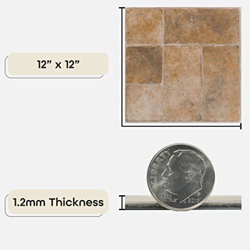 Achim Nexus Self Adhesive 12-Inch Vinyl Floor Tiles, 20 Tiles - 12" x 12", Quartose Granite Pattern - Peel & Stick, DIY Flooring for Kitchen, Dining Room, Bedrooms & Bathrooms by Achim Home Decor - Image 3