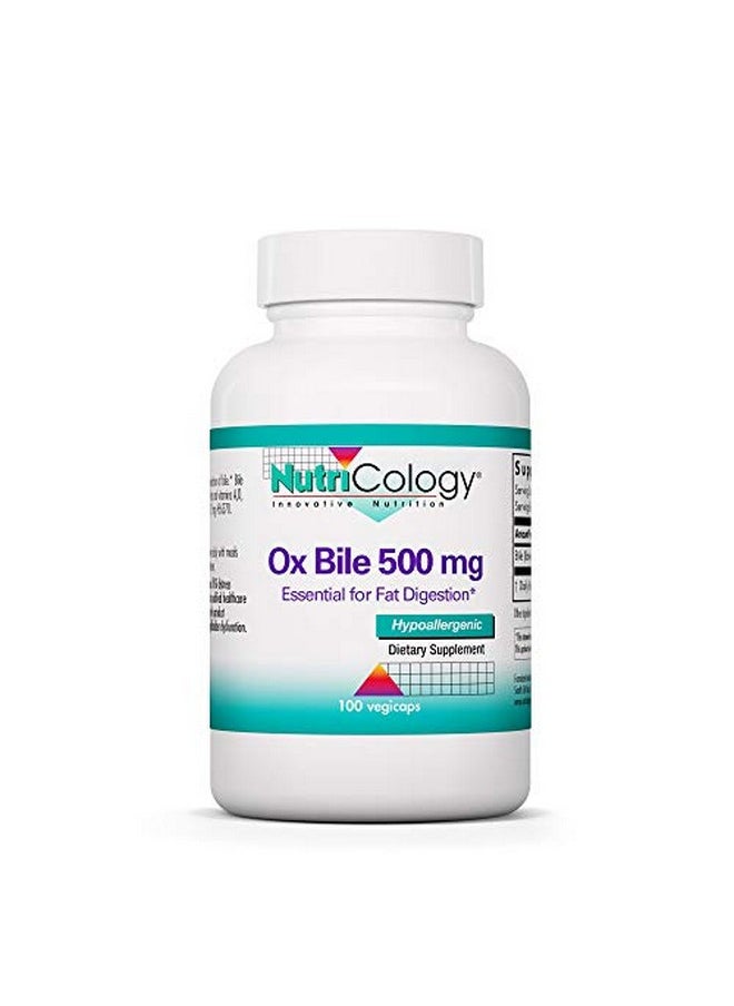 Nutricology - Ox Bile 500 Mg Fat Digestion Liver Metabolic Gi Support 100 Vegicaps - Image 1